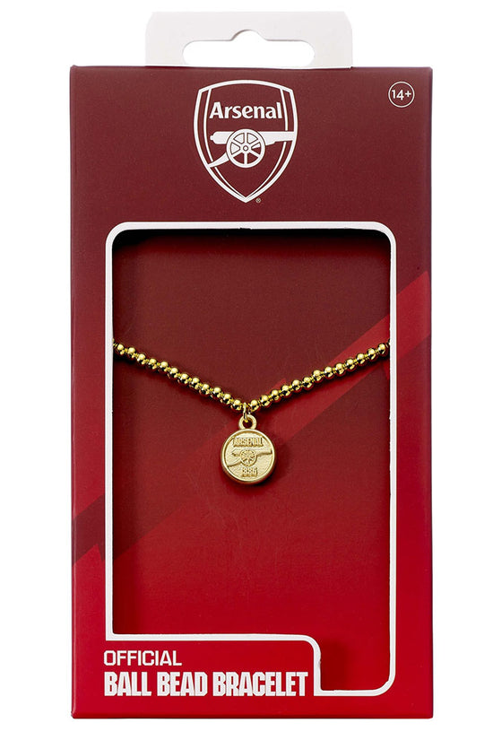 Arsenal FC Gold Finish Bead Bracelet
