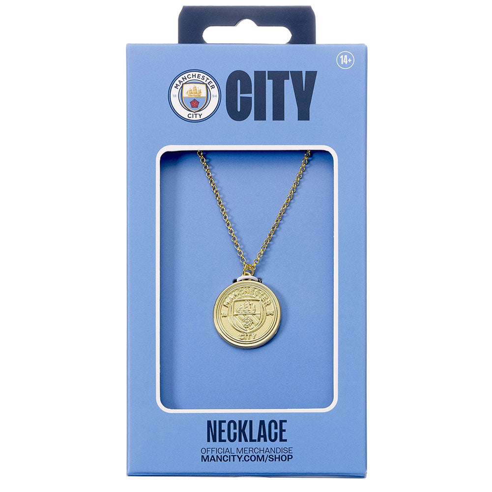 Manchester City FC Gold Finish Crest Necklace 3