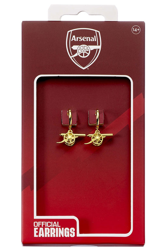 Arsenal FC Gold Finish Cannon Hoop Earrings 1
