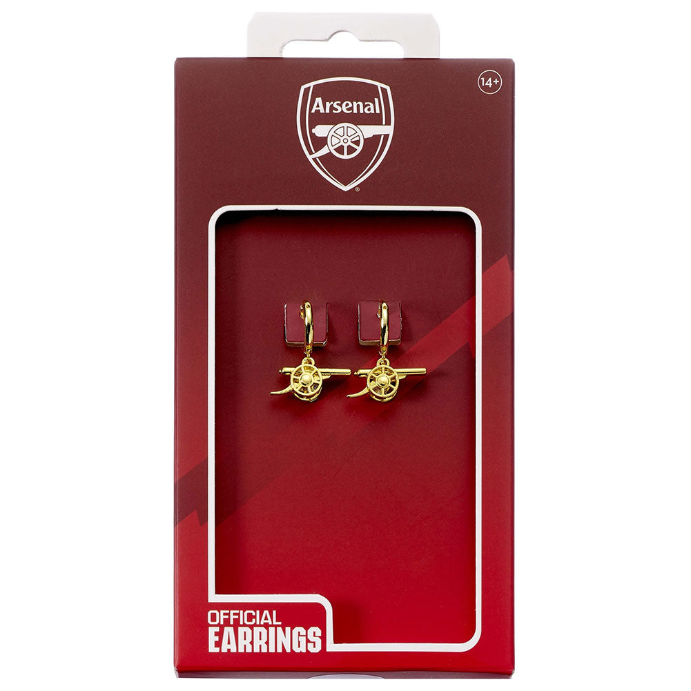 Arsenal FC Gold Finish Cannon Hoop Earrings 1