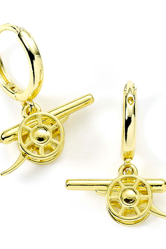 Arsenal FC Gold Finish Cannon Hoop Earrings