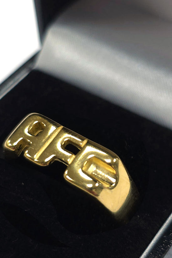 Arsenal FC 18ct Gold Plated on Silver AFC Ring - U