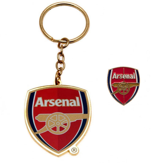 Arsenal FC Keyring & Badge Set