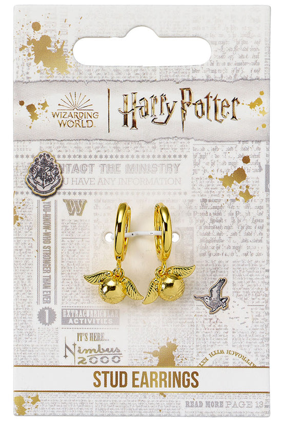 Harry Potter Gold Plated Golden Snitch Hoop Earrings 1