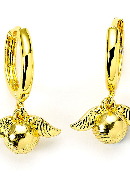 Harry Potter Gold Plated Golden Snitch Hoop Earrings
