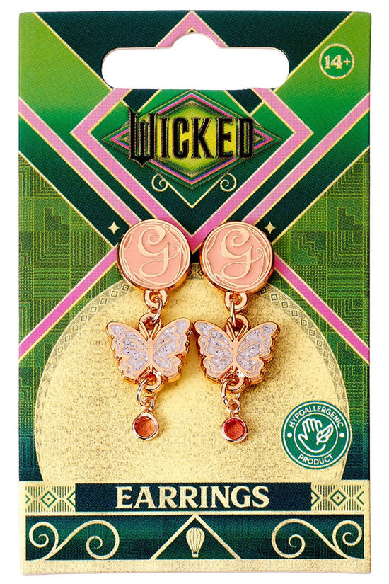 Wicked Rose Gold Plated Glinda Butterfly Earrings 2