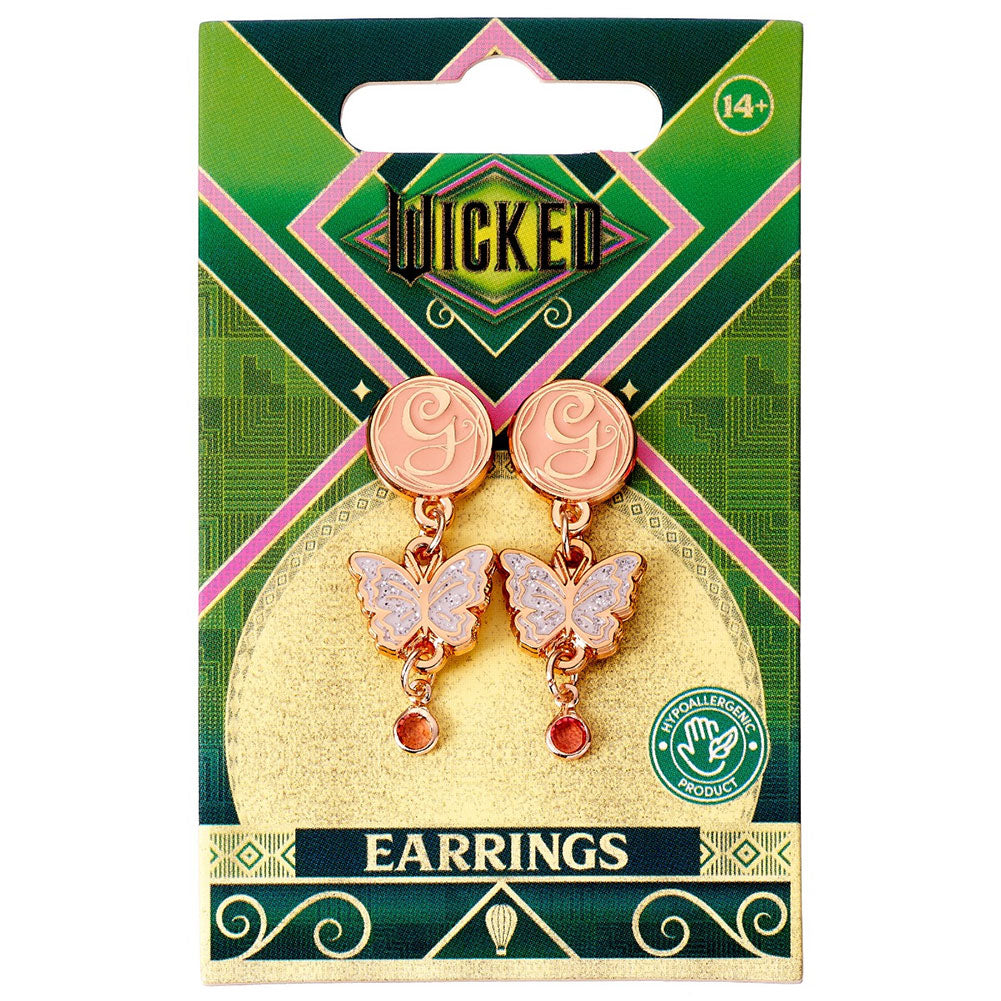 Wicked Rose Gold Plated Glinda Butterfly Earrings 2