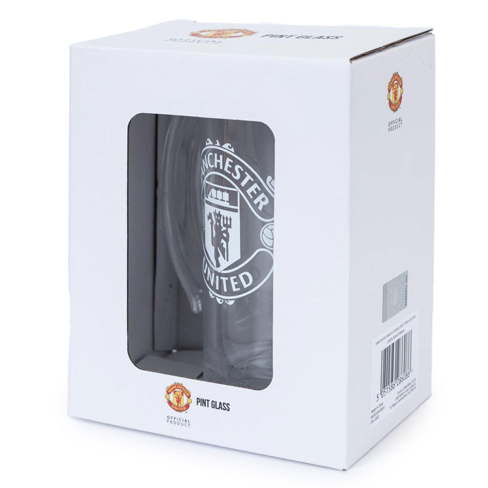 Manchester United FC Mono Crest Stein Glass Tankard 2