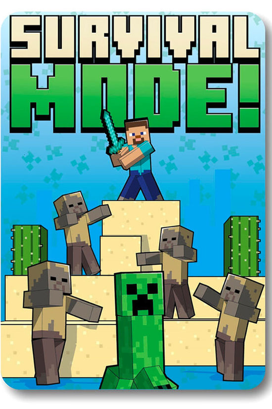 Minecraft Survival Mode Fleece Blanket