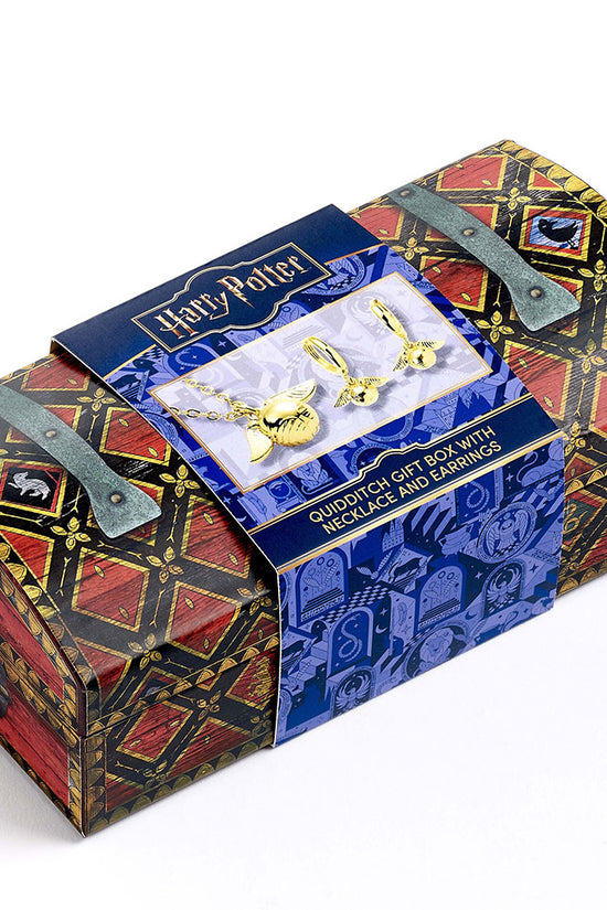 Harry Potter Golden Snitch Necklace Earrings Gift Box 2