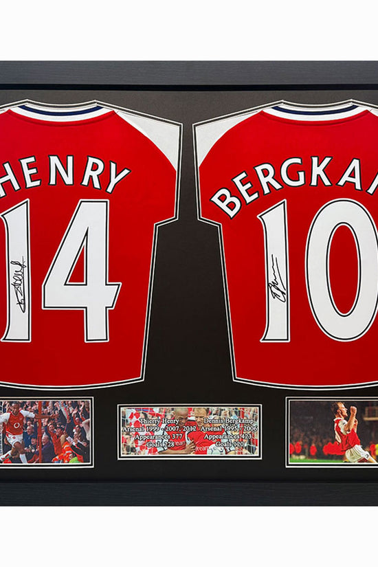 Arsenal FC Bergkamp & Henry Signed Shirts (Dual Framed)