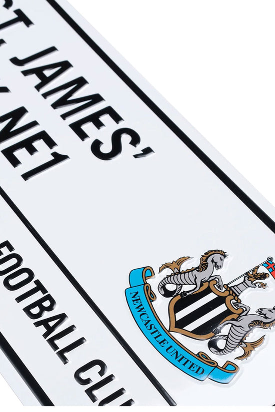 Newcastle United FC White Street Sign