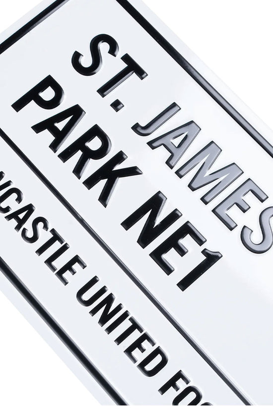 Newcastle United FC White Street Sign