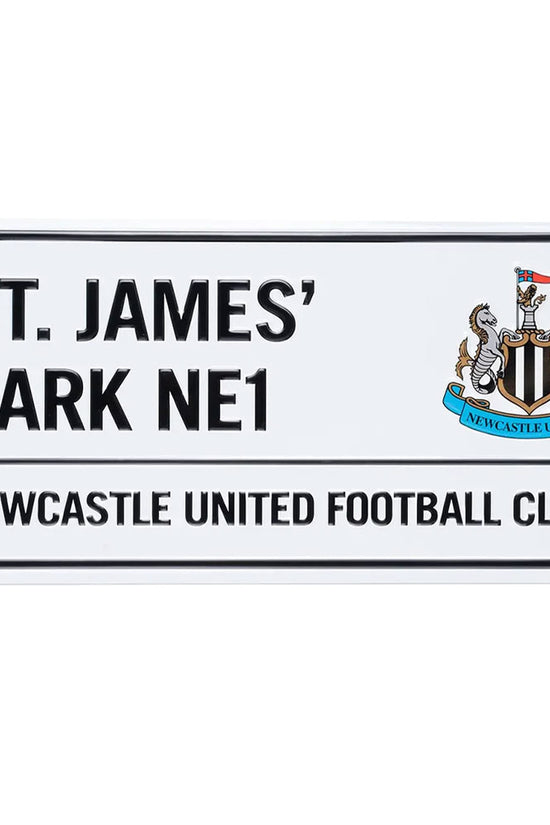 Newcastle United FC White Street Sign