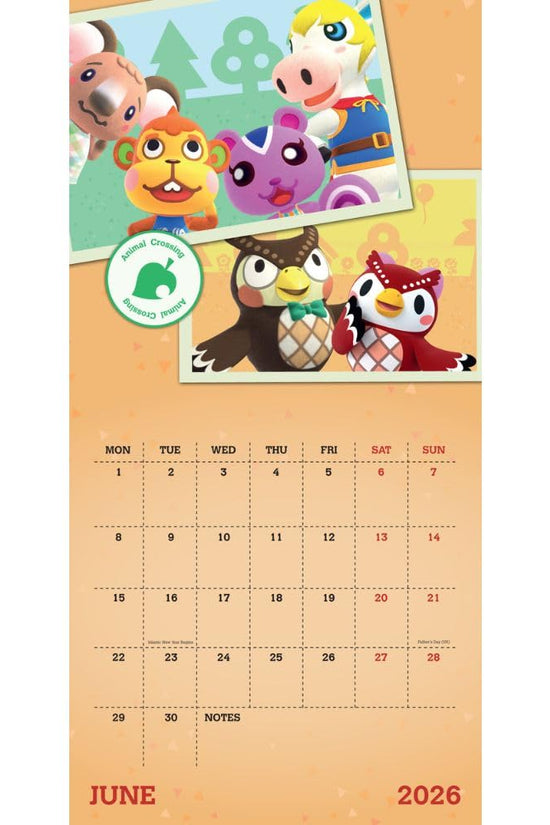 Animal Crossing Square Calendar 2026