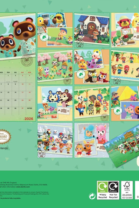 Animal Crossing Square Calendar 2026
