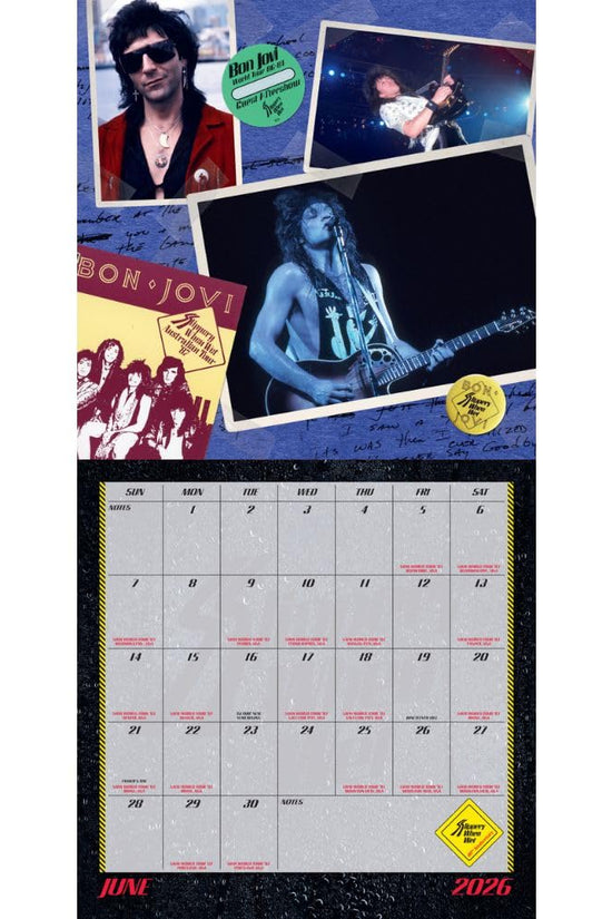 Bon Jovi Square Calendar 2026