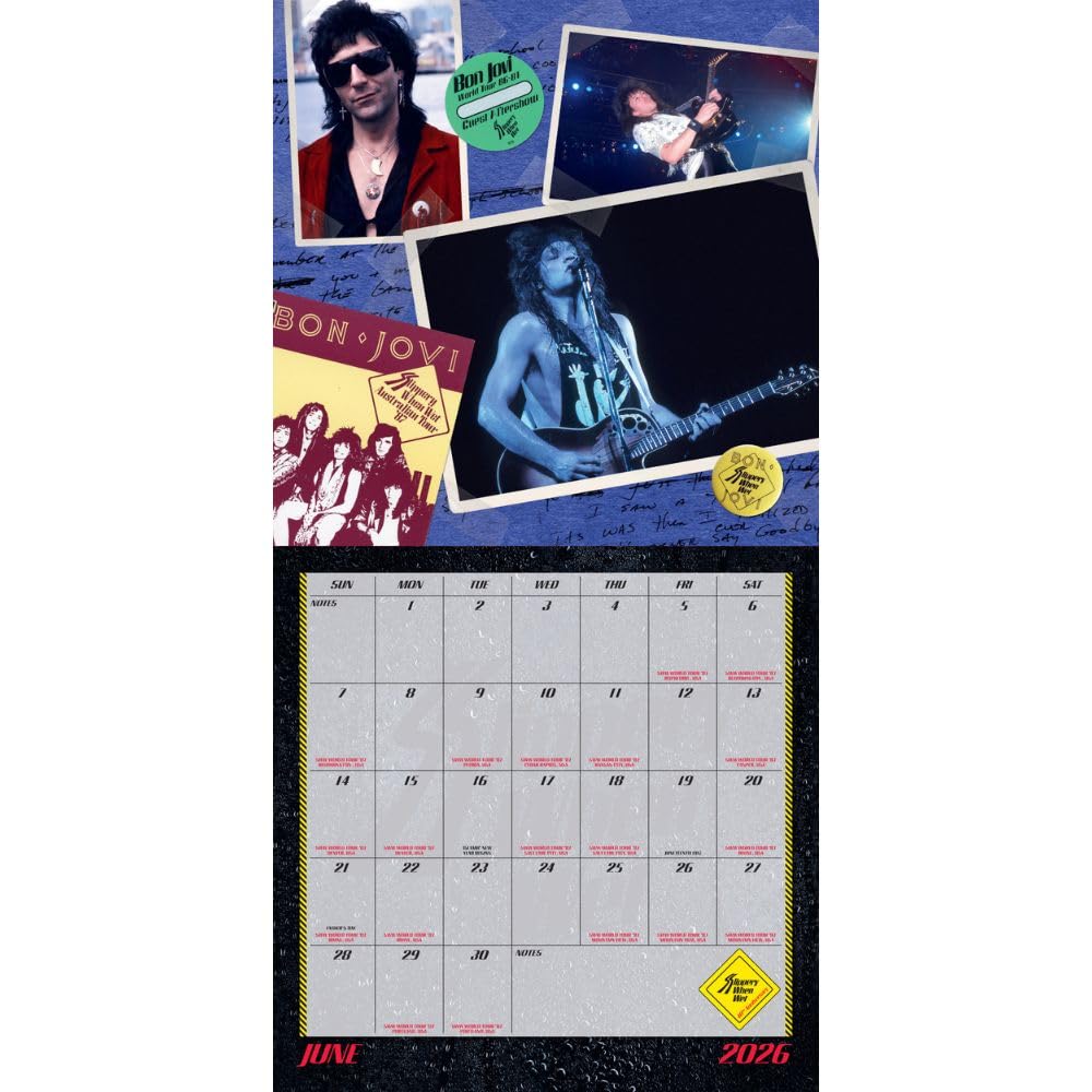 Bon Jovi Square Calendar 2026