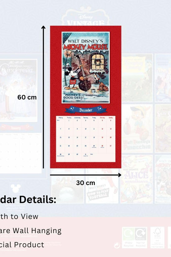 Disney Vintage Posters Square Calendar 2026