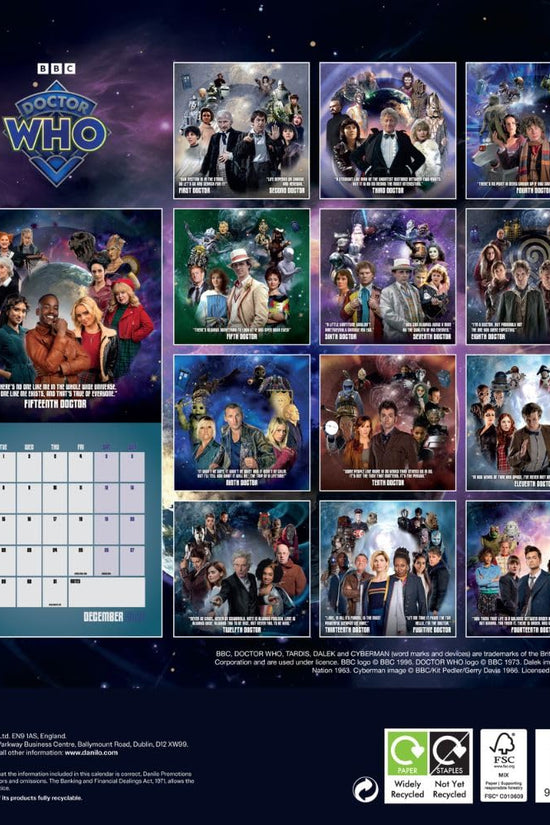 Doctor Who Classic Edition Square Calendar 2026