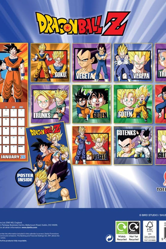 Dragon Ball Z Square Calendar 2026