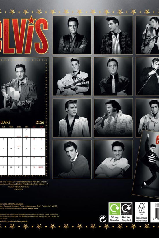 Elvis Presley Square Calendar 2026