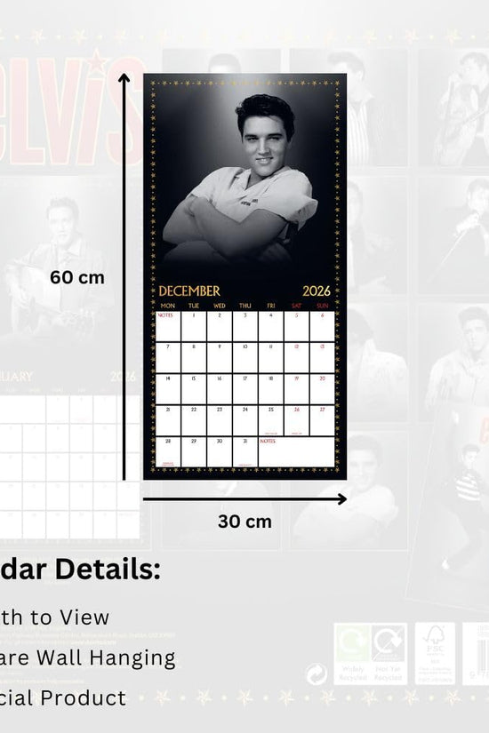 Elvis Presley Square Calendar 2026