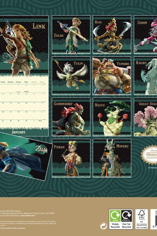 The Legend Of Zelda Square Calendar 2026