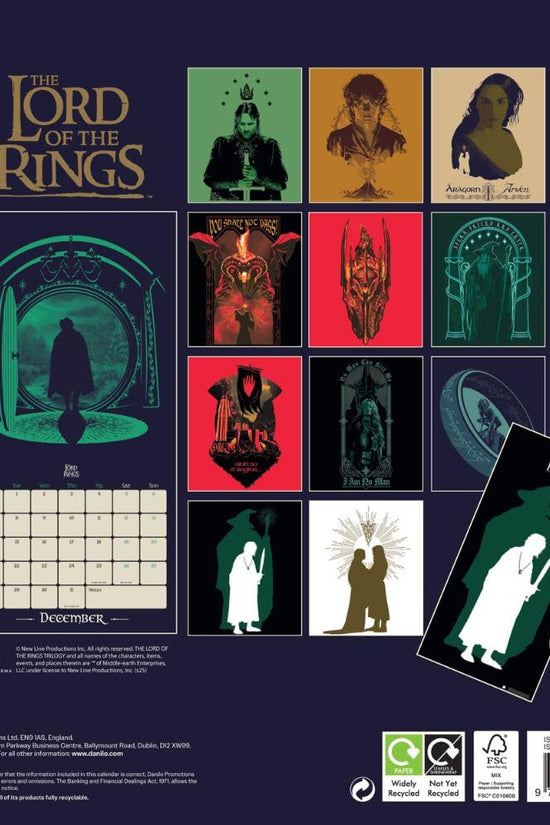 The Lord Of The Rings Square Calendar 2026