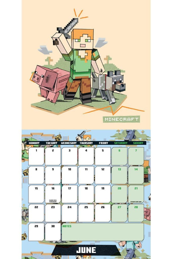 Minecraft Square Calendar 2026