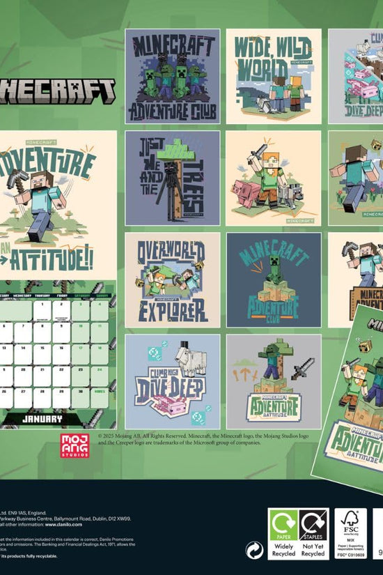 Minecraft Square Calendar 2026