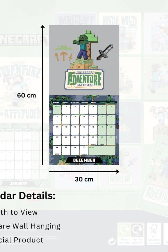 Minecraft Square Calendar 2026
