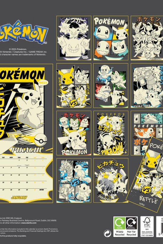 Pokemon Square Calendar 2026