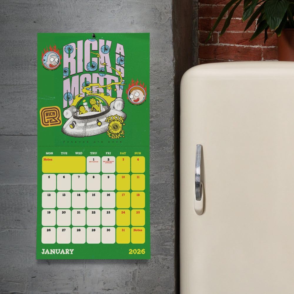 Rick And Morty Square Calendar 2026