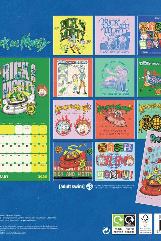 Rick And Morty Square Calendar 2026