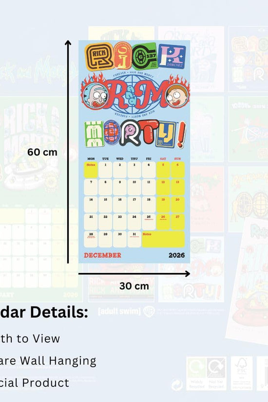 Rick And Morty Square Calendar 2026