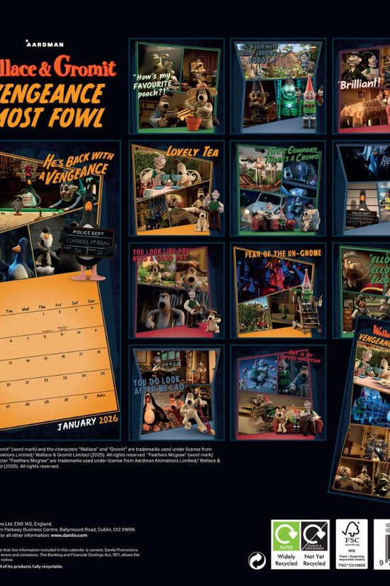 Wallace & Gromit Square Calendar 2026