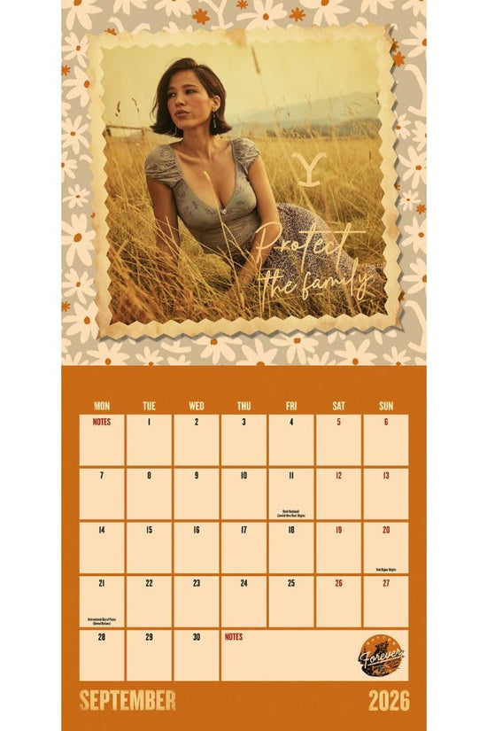 Yellowstone Square Calendar 2026