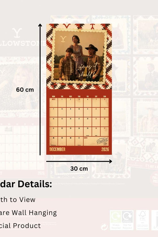 Yellowstone Square Calendar 2026