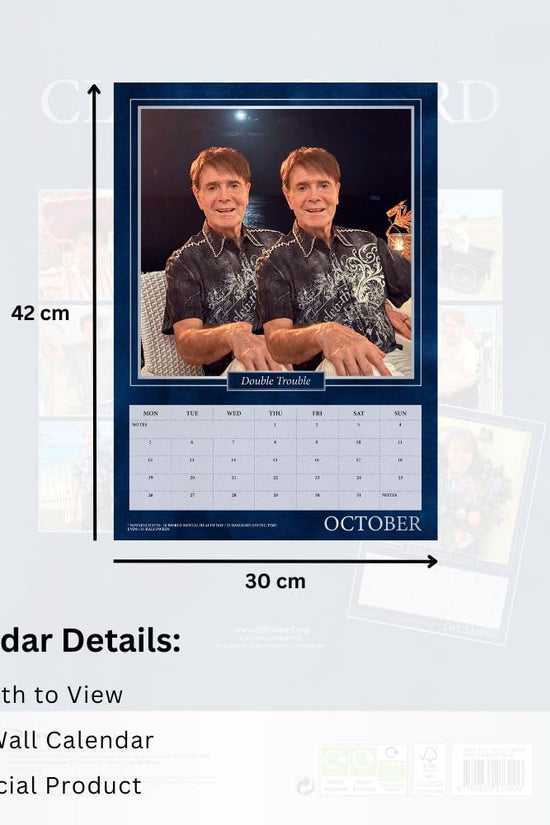 Cliff Richard A3 Calendar 2026