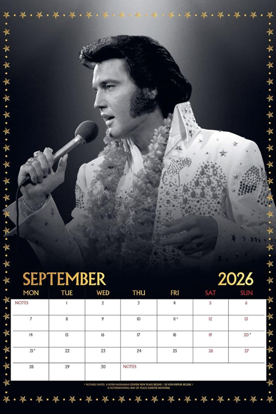 Elvis Presley A3 Calendar 2026