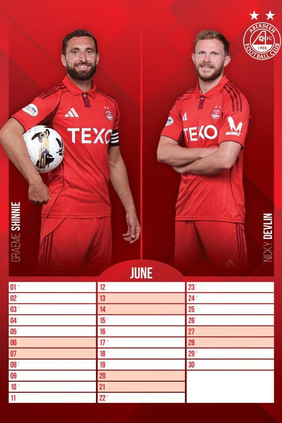 Aberdeen FC A3 Calendar 2026