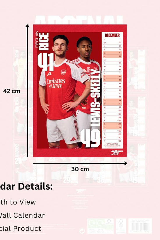 Arsenal FC A3 Calendar 2026