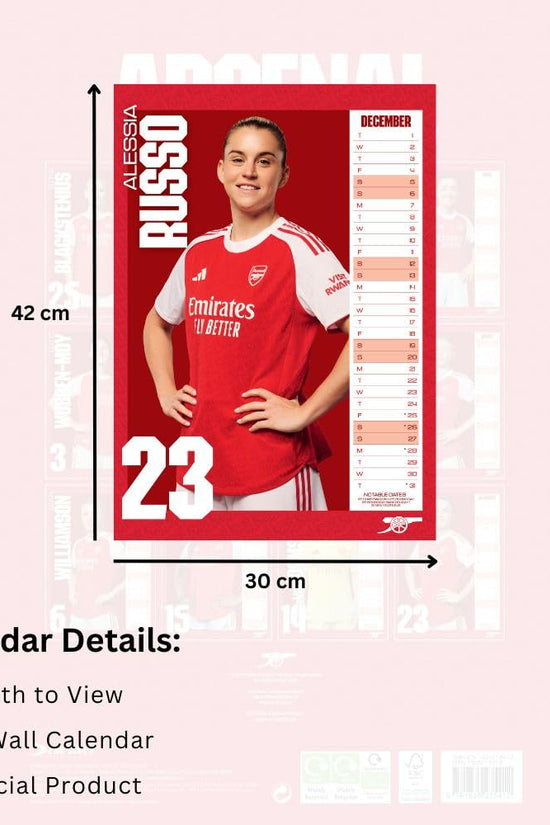 Arsenal WFC A3 Calendar 2026