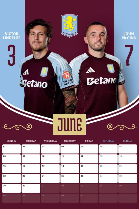 Aston Villa FC A3 Calendar 2026