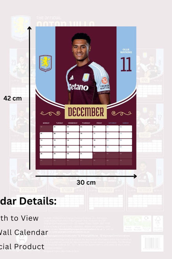 Aston Villa FC A3 Calendar 2026