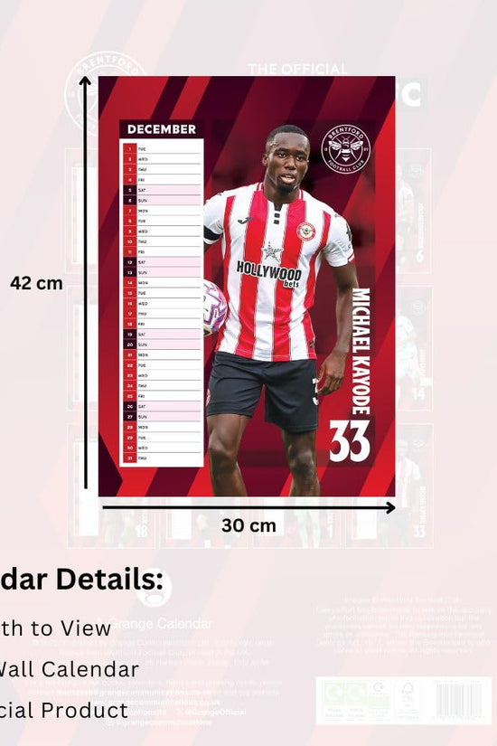 Brentford FC A3 Calendar 2026