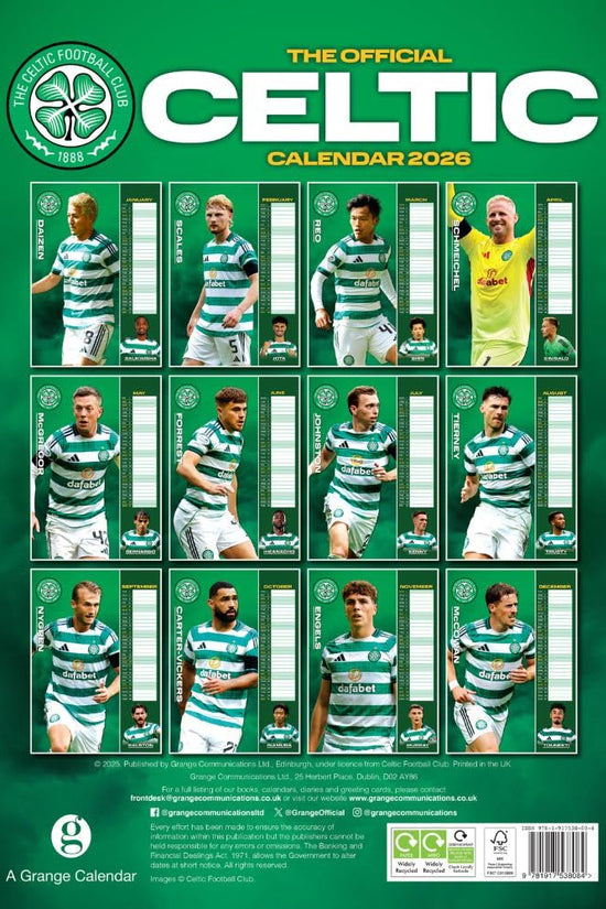 Celtic FC A3 Calendar 2026