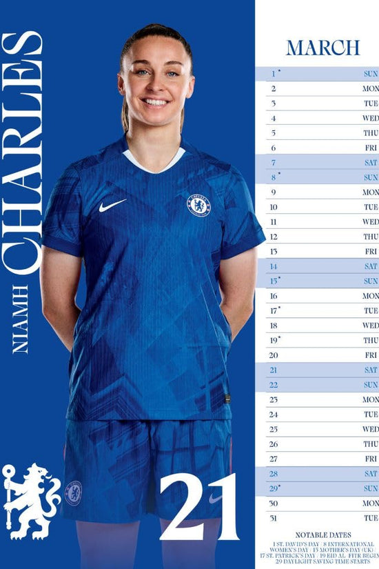 Chelsea WFC A3 Calendar 2026