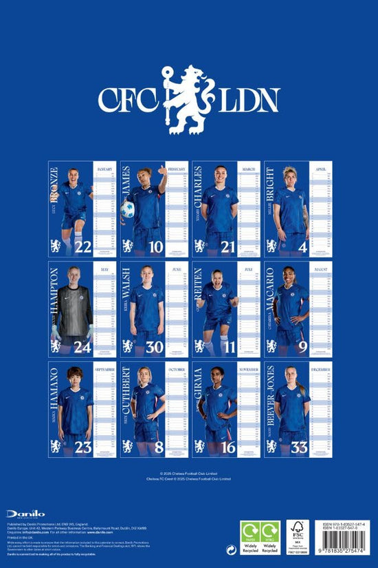 Chelsea WFC A3 Calendar 2026